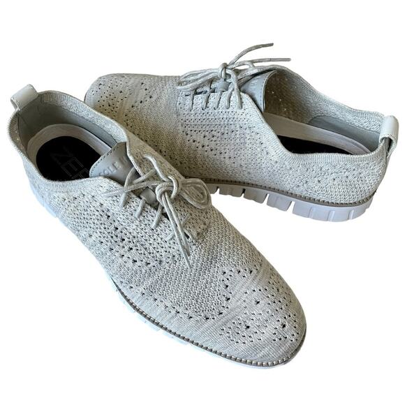 Cole Haan ZeroGrand Stitchlite Oxford Lace Up Shoes Grey Knit 12 - Picture 1 of 11